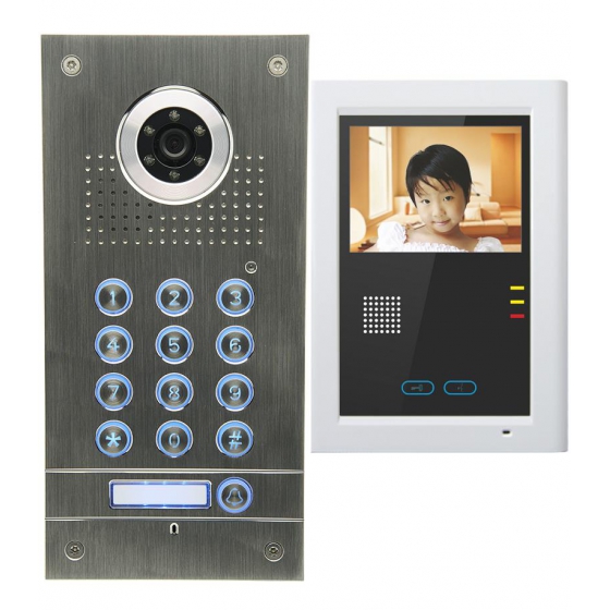 Anthell Electronics Videotürsprechanlage mit PIN Code,1x Innenstation