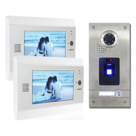 Anthell Electronics Videotürsprechanlage mit Fingerprint,2x Innenstation