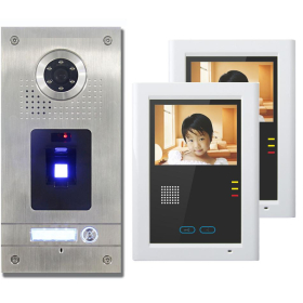 Anthell Electronics Videotürsprechanlage mit Fingerprint,2x Innenstation