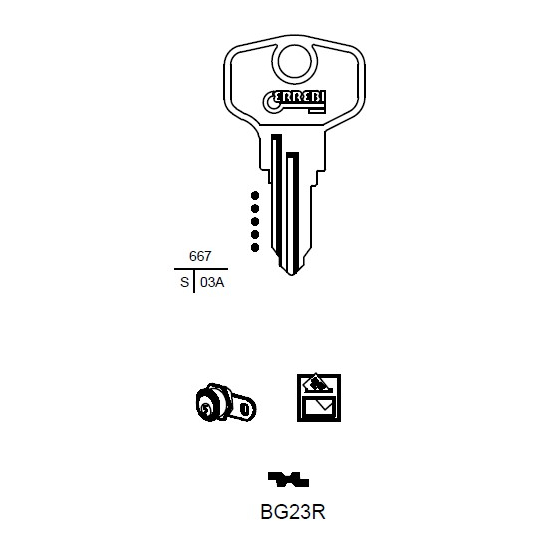 ERREBI BG23R Schlüsselrohling für BURG