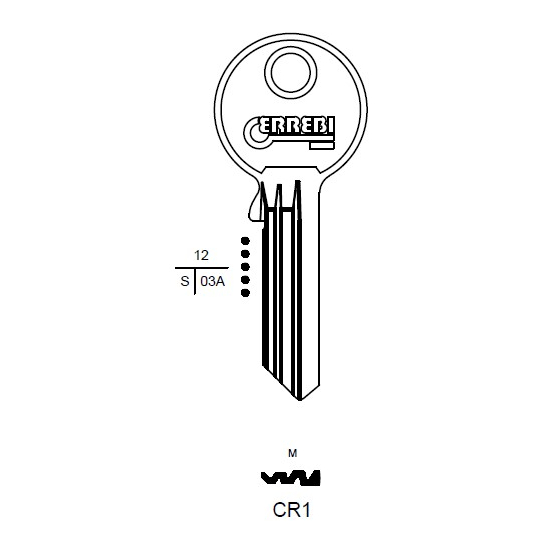 ERREBI CR1 Schlüsselrohling für CORONA