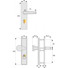 ABUS KLZS714 E Türschutzbeschlag mit Zylinderschutz Wechselgarnitur F2 Aluminium neusilberfarbig eloxier