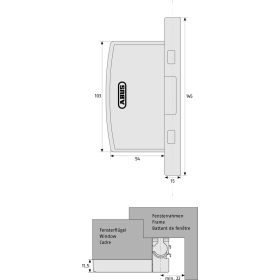ABUS FAS97 W Automatik-Scharnierseiten-Sicherung, weiß