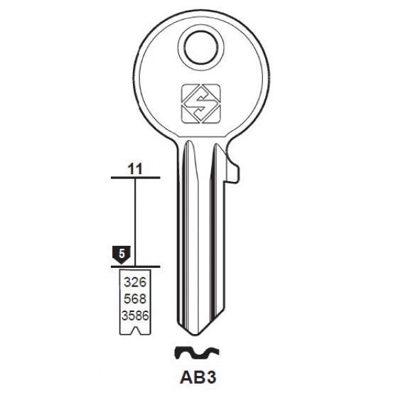 Silca AB3 Schlüsselrohling für ABUS
