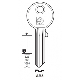 Silca AB3 Schlüsselrohling für ABUS
