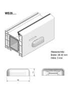 Grundmeier Wasserschlitzkappe mit Windstopp - Ausführung "Softline" weiß 10 Stück
