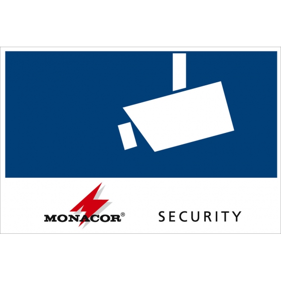 Monacor Aufkleber "Security" 120x80mm, außenklebend