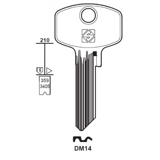 Silca DM14 Schlüsselrohling für DOM