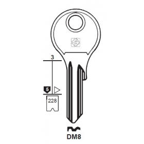 Silca DM8 Schlüsselrohling für DOM