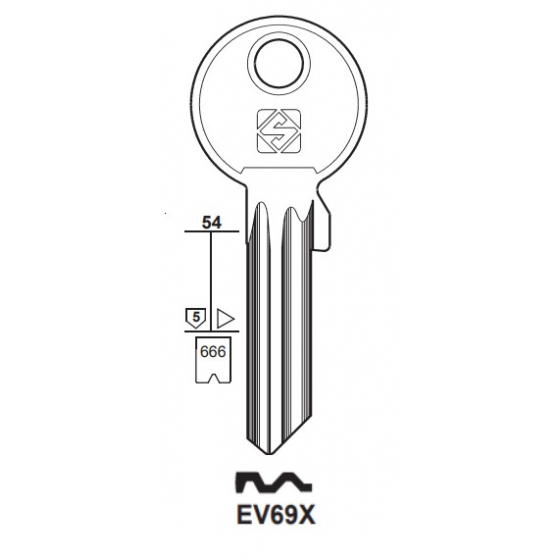 Silca EV69X Schlüsselrohling für EVVA