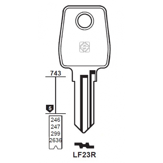 Silca LF23R Schlüsselrohling für LOWE & FLETCHER