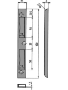 KFV Türrahmen-Winkelschließblech mit Feilnase und Kunststoffhinterfütterung, altsilberfarbig lackiert