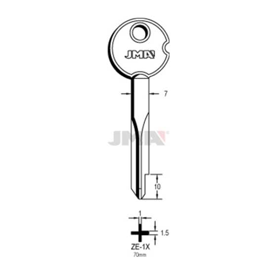 JMA ZE-1X Schlüsselrohling für Zeiss Ikon