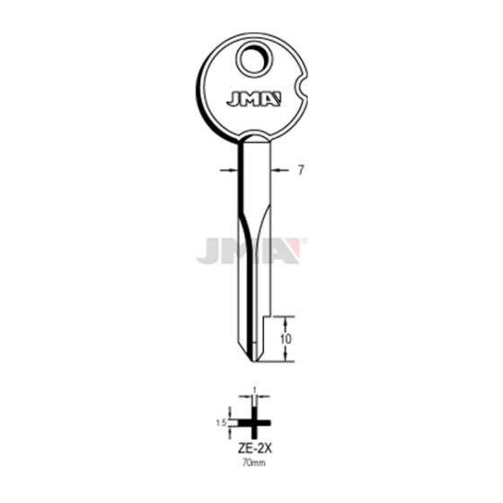 JMA ZE-2X Schlüsselrohling für Zeiss Ikon