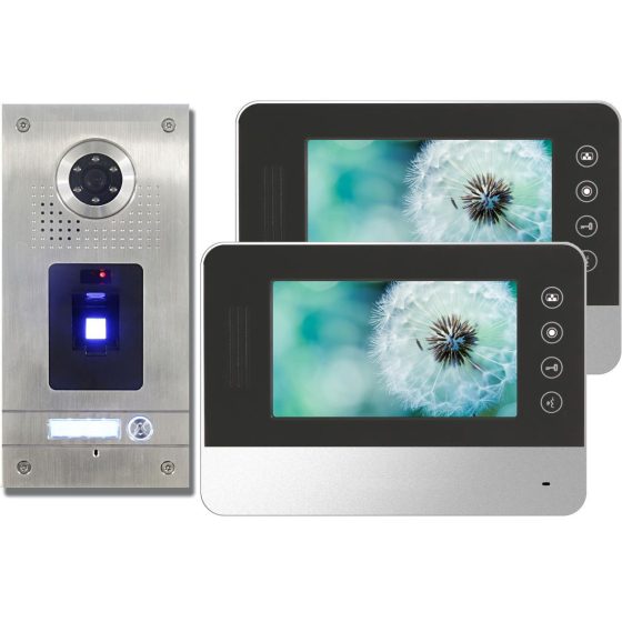 AE SET CKZ1 Anthell Electronics Fingerprint Fingerabdruck Video Türsprechanlage 2 x MT329C-CK2-S, SRM