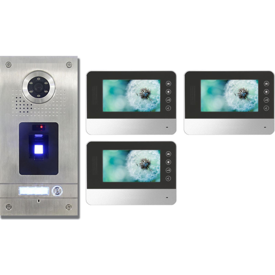 AE SET CKZ1 Anthell Electronics Fingerprint Fingerabdruck Video Türsprechanlage 3 x MT329C-CK2-S, SRM