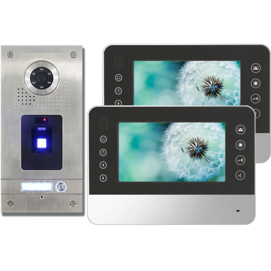 AE SET CKZ1 Anthell Electronics Fingerprint Fingerabdruck Video Türsprechanlage 2 x MT329C-CK2S1-S , SRM