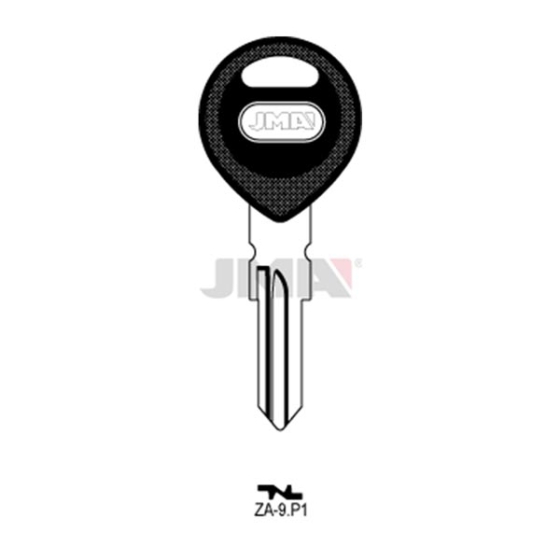 JMA ZA-9P1 Fahrzeug-Schlüsselrohling mit Kunststoffkopf