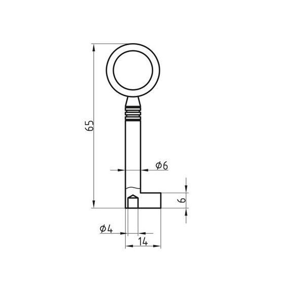 BASI 2150.5 Möbel-Schlüsselrohling Nutenform mit niedrigem Werk