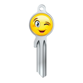 JMA D3 Smiley Key, zwinkerndes Gesicht gelb