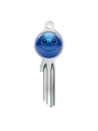JMA D6 Smiley Key, lächelndes Gesicht blau