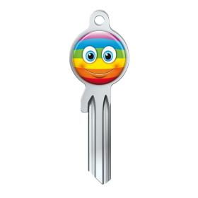 JMA D8 Smiley Key, lächelndes Gesicht Regenbogen