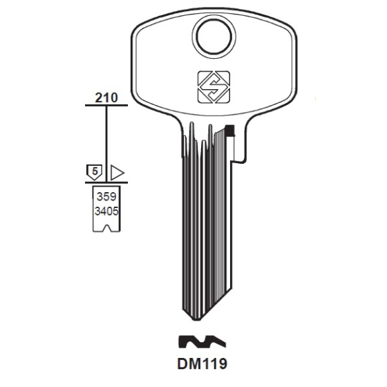 Silca DM119ST Schlüsselrohling Eco Top für DOM