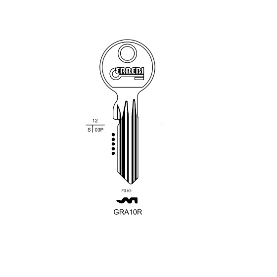 ERREBI GRA10R Schlüsselrohling für GERA