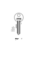 ERREBI I7 Schlüsselrohling für ISEO