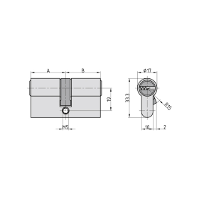 BASI | 2er SET V55 Profil-Doppelzylinder N+G 30/35 mm | Gleichschließend | Zylinderschloss mit 5 Wendeschlüssel | Not- und Gefahrenfunktion | Pickingschutz & Anbohrschutz | Türzylinder Schließzylinder