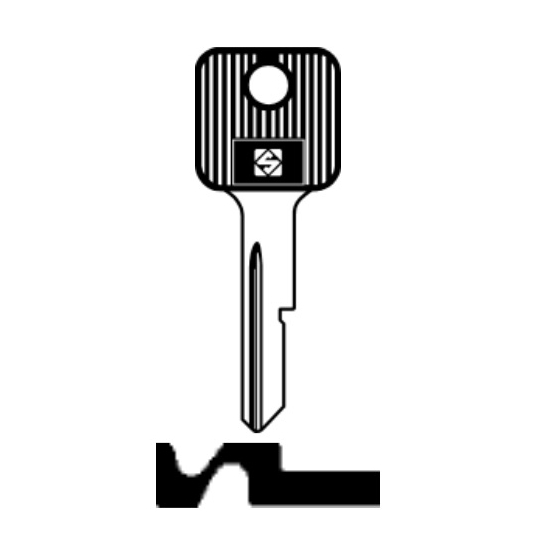 Silca GM1AP Fahrzeug-Schlüsselrohling mit Kunststoffkopf