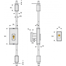 ABUS TSS550 Tür-Stangenschloss ohne Zylinder und ohne Stangenset weiß