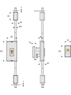 ABUS TSS550 Tür-Stangenschloss ohne Zylinder und mit Stangenset 135/135cm weiß