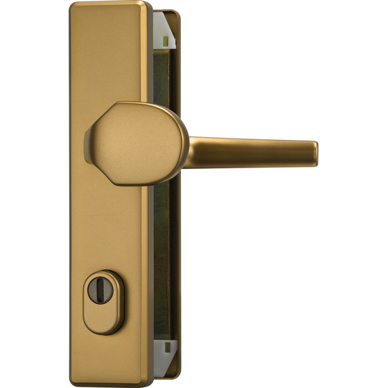 ABUS HLZS814 E Türschutzbeschlag mit Zylinderschutz Wechselgarnitur F4 Aluminium bronzefarbig eloxiert