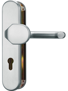 ABUS KLT512 FS Türschutzbeschlag ohne Zylinderschutz für Feuerschutztüren Wechselgarnitur F1 Aluminium naturfarbig eloxiert