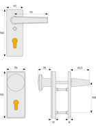 ABUS KKT512 Türschutzbeschlag ohne Zylinderschutz - Klasse ES1