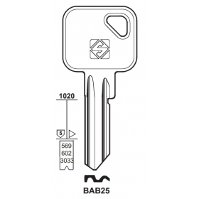 Silca BAB25 Schlüsselrohling für BAB