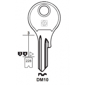 Silca DM10 Schlüsselrohling für DOM