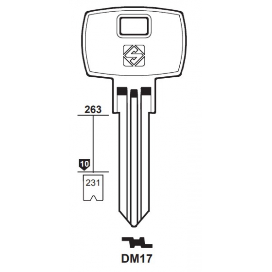Silca DM17 Schlüsselrohling für DOM