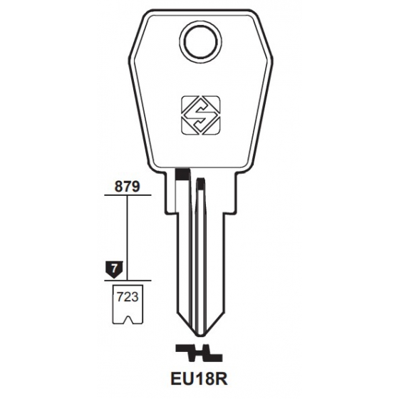 Silca EU18R Schlüsselrohling für EURO LOCKS