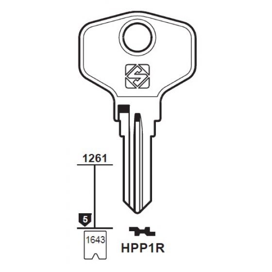 Silca HPP1R Schlüsselrohling für HOPPE