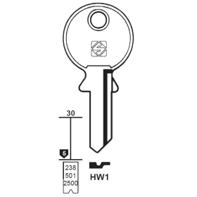 Silca HW1 Schlüsselrohling für HUWIL