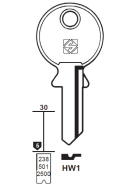 Silca HW1 Schlüsselrohling für HUWIL