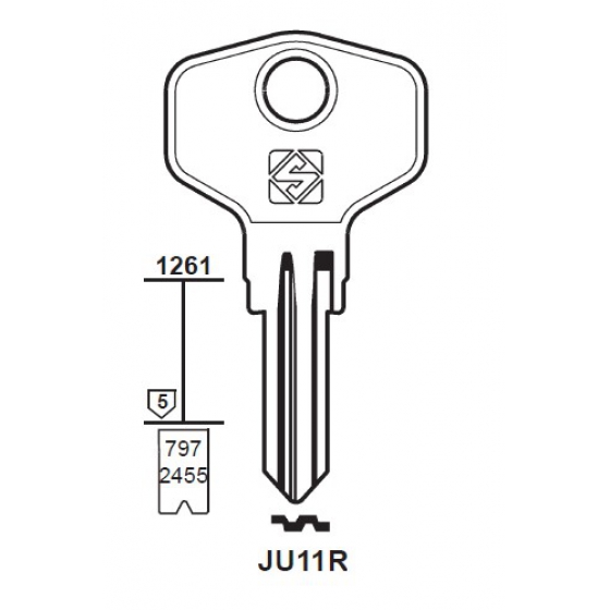 Silca JU11R Schlüsselrohling für JU