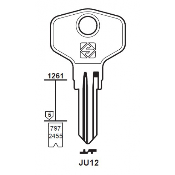 Silca JU12 Schlüsselrohling für JU
