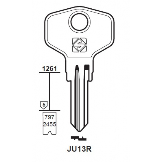 Silca JU13R Schlüsselrohling für JU