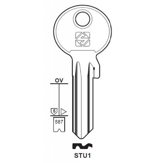Silca STU1 Schlüsselrohling für SATURN