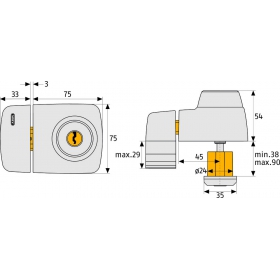 ABUS 7525 Tür-Zusatzschloss mit Innenzylinder S silber