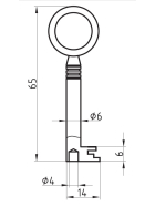 BASI 2151.5 Möbel-Schlüsselrohling Chubbform mit niedrigem Werk