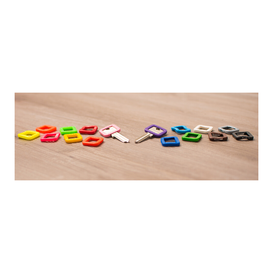 Schlüsselkennkappen Kennkappen farbig 100 Stück für eckige Schlüssel 